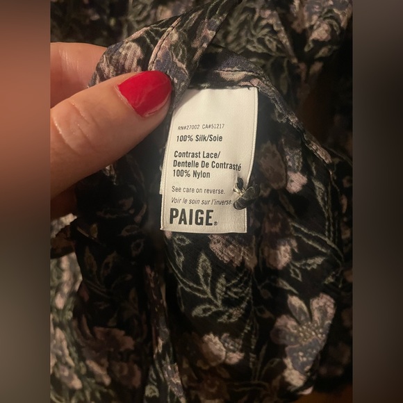 NWOT Paige Silk Floral Sheer Blouse - Picture 4 of 8